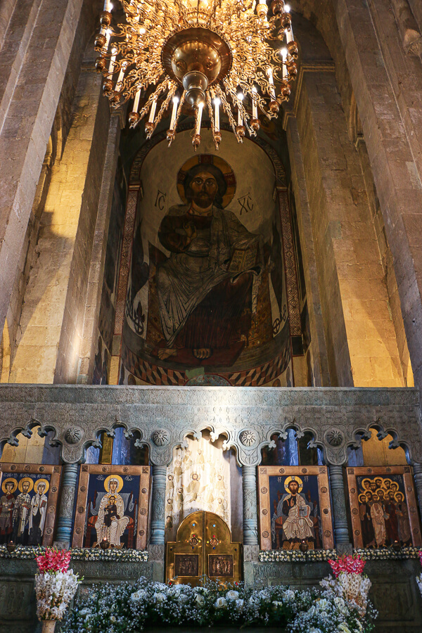peintures dans la cathédrale de Mtskheta Géorgie