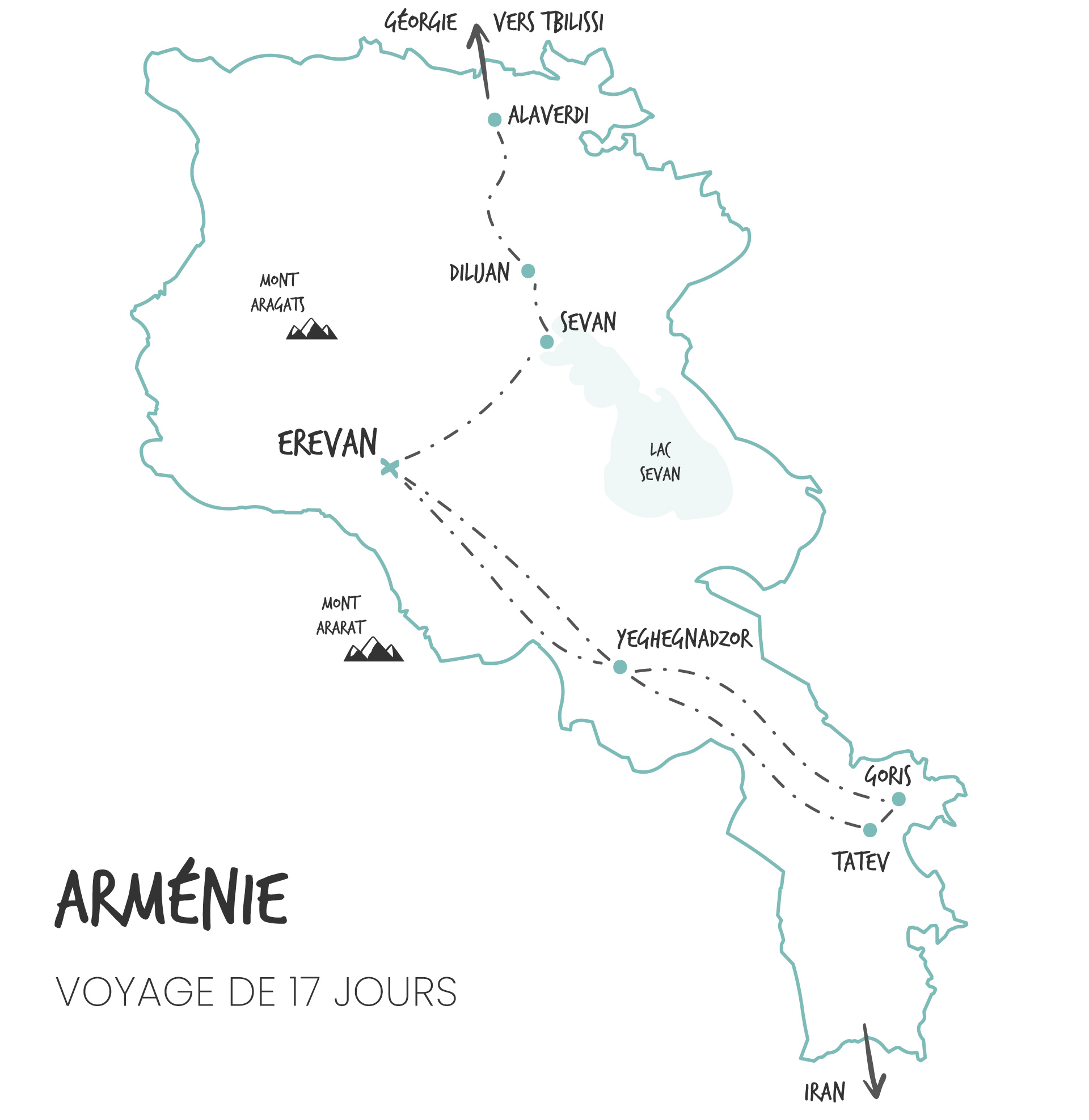 carte itinéraire voyage Arménie
