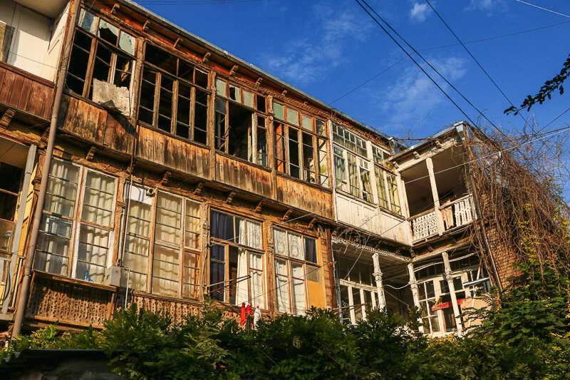 vieilles maisons quartier Tbilissi Géorgie